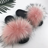 2020  Real Fox Fur Slides Wholesale Furry Sliders Women Ladies Fur Slippers hand mada amazing Quality
