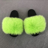 2020  Real Fox Fur Slides Wholesale Furry Sliders Women Ladies Fur Slippers hand mada amazing Quality