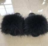 2020  Real Fox Fur Slides Wholesale Furry Sliders Women Ladies Fur Slippers hand mada amazing Quality