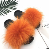 2020  Real Fox Fur Slides Wholesale Furry Sliders Women Ladies Fur Slippers hand mada amazing Quality