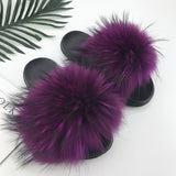 2020  Real Fox Fur Slides Wholesale Furry Sliders Women Ladies Fur Slippers hand mada amazing Quality